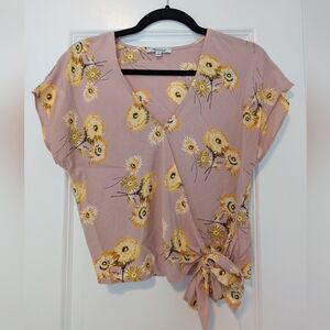 Madewell floral wrap top